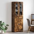 vidaXL Highboard FLORIN 60 x 35 x 182 cm Dymová dub Kompozitné drevo