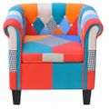 vidaXL Látkové kreslo s patchwork dizajnom