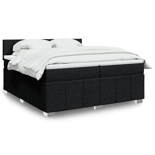 vidaXL Boxspring posteľ s matracom čierna 200x200 cm látka