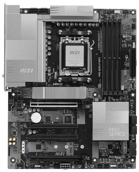 OPRAVENÉ - MSI PRO X870-P WIFI / AMD X870 / AM5 / 4x DDR5 / 3x M.2 / HDMI / DP / USB-C / WiFi / ATX Základní deska, AMD X870, AM5, 4× DDR5 DIMM (max. 256GB), 3× M.2, HDMI, 2× USB-C, Wi-Fi, ATX – OPRAVENÉ