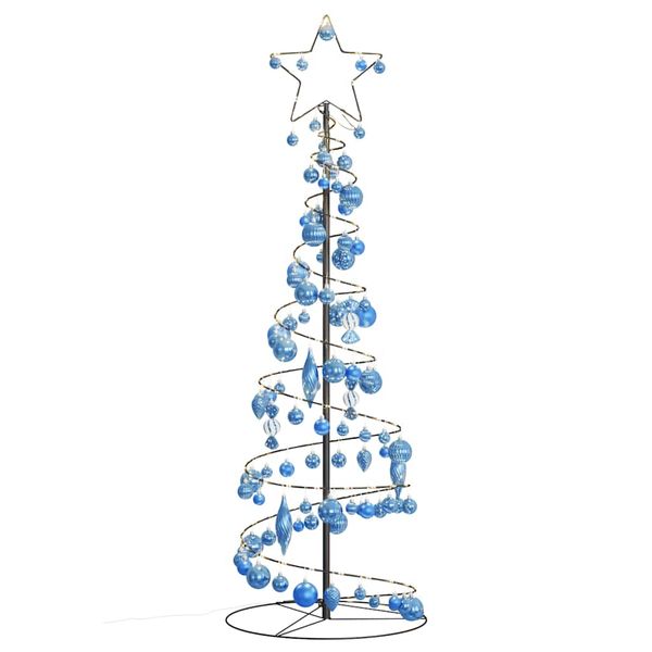 vidaXL LED vianočný stromček s ozdobami 100 LED teplá biela 150 cm