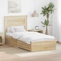vidaXL Rám postele Sonoma dub a striebro 75 x 190 cm Kompozitné drevo