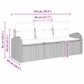 vidaXL Súprava záhradných pohoviek 3 pcs Svetlosivá Poly ratan