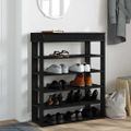 vidaXL Regál na topánky čierny 80x30x98 cm kompozitné drevo