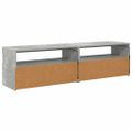 vidaXL TV skrinky 2 ks s LED svetlami betónové sivé 75x35x40 cm