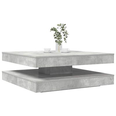 vidaXL konferenčný stolík otočný o 360 stupňov betón sivý 90x90x34,5cm