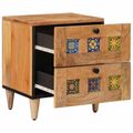 vidaXL Nočný stolík 2 ks Prírodná 40 x 33 x 46 cm Masívne mango drevo