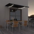 vidaXL Ručne zaťahovacia markíza s LED antracitová 350x250 cm