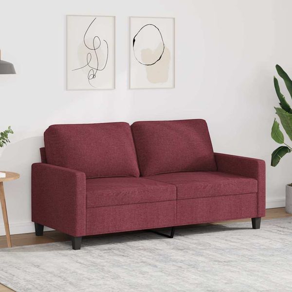 vidaXL 2-miestna pohovka vínovo-červená 140 cm látka