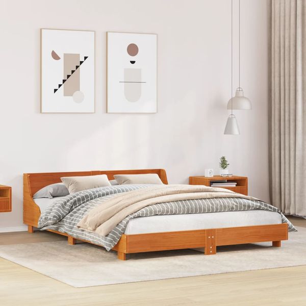 vidaXL Posteľ s matracom voskovo hnedá 140x200 cm masívna borovica