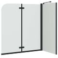 vidaXL Zábrana sprchy Čierna 120 x 68 x 130 cm ESG sklo a hliník