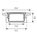 Hliníkový profil Solight WM905-1 pre LED pásky, 23x17x8 mm, 1 m, mliečny difuzor