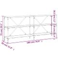 vidaXL Konzolový stolík dymový dub 180x30x75cm kompozitné drevo železo