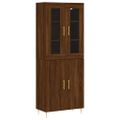 vidaXL Vysoká skrinka hnedý dub 69,5x34x180 cm spracované drevo