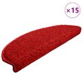 vidaXL Schodové rohože 15 ks 65x21x4 cm červené polkruhové veľké