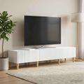 vidaXL TV skrinka Biela s vysokým leskom 147 x 34,5 x 30 cm
