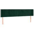 vidaXL Čelo postele s LED tmavozelené 163x16x78/88 cm zamat