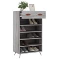 vidaXL Botník sivý dub sonoma 60x35x105 cm kompozitné drevo