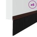 vidaXL Samolepiace tesnenia dverí s kefou 6 ks Hnedá 100 cm