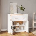 vidaXL Komoda biela 80x33x70 cm spracované drevo