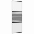 vidaXL Sklenené dvere 76 x 2 x 205 cm Hliník Čierna