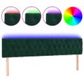 vidaXL Čelo postele s LED tmavozelené 200x7x78/88 cm zamat