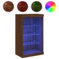vidaXL Komoda s LED svetlami hnedý dub 60,5x37x100 cm