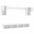 vidaXL 6-dielne TV nástenné skrinky s LED biele kompozitné drevo