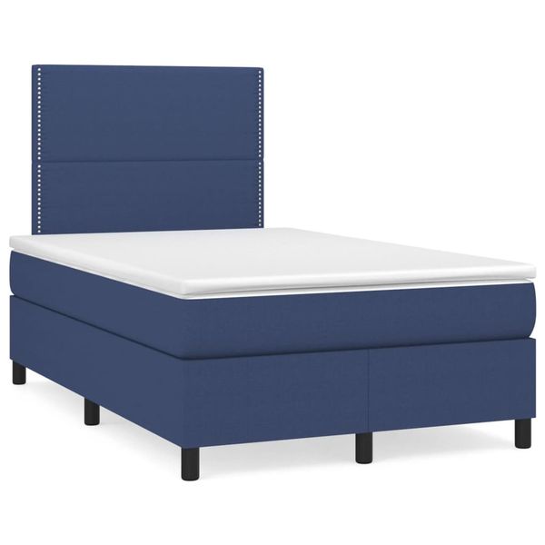 vidaXL Boxspring posteľ s matracom modrá 120x190 cm látka