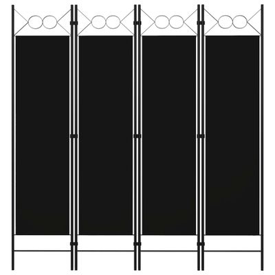 vidaXL Paraván so 4 panelmi, čierny 160x180 cm