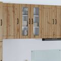 vidaXL Nástenný sklenený kabinet LUCCA Dub artisan 60 x 31 x 80 cm