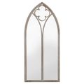 vidaXL Záhradné zrkadlo pieskové 100x45 cm exteriérové železo
