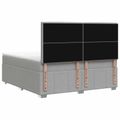 vidaXL LED boxspring posteľ s matracom Svetlosivá 140 x 200 cm Látka