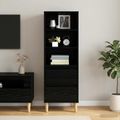 vidaXL Highboard Čierny dub 40 x 36 x 110 cm Kompozitné drevo