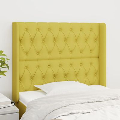 vidaXL Čelo postele so záhybmi zelené 103 x 16 x 118/128 cm látka