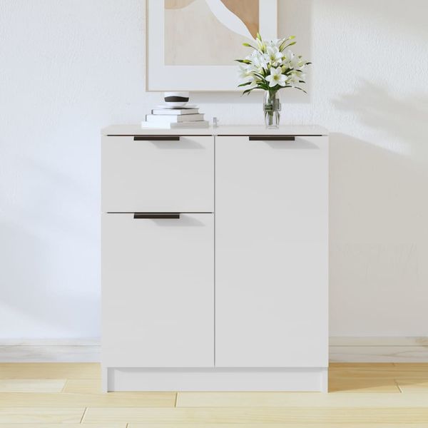 vidaXL Komoda biela 60x30x70 cm spracované drevo