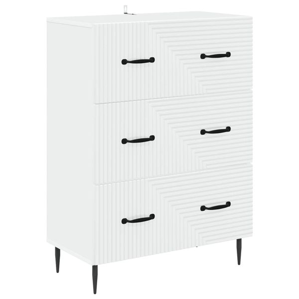 vidaXL Zásuvkový kabinet Biela 66 x 34,5 x 89,5 cm Kompozitné drevo