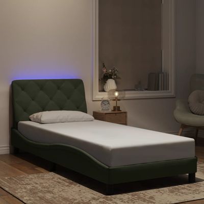 vidaXL Rám postele s LED bez matraca tmavosivý 80x200 cm zamat