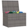 vidaXL Záhradný úložný box sivý 150x100x100 cm polyratanový