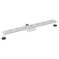 vidaXL Sprchový odtok s líniovým dizajnom Strieborná 90 cm