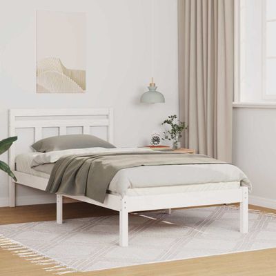 vidaXL Rám postele Biela 80 x 200 cm Masívne borovicové drevo