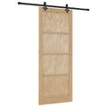 vidaXL Posuvné dvere Prírodná a čierna 86 x 211 cm Borovicový masív