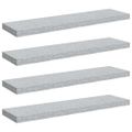 vidaXL Plávajúce nástenné police 4 ks betónovosivé 90x23,5x3,8 cm MDF