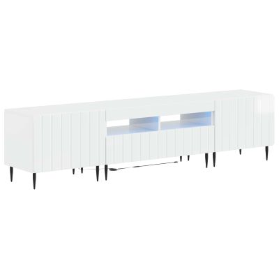 vidaXL 5-dielny LED TV kabinet Biela s vysokým leskom Kompozitné drevo
