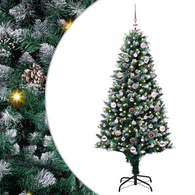 vidaXL Umelý vianočný stromček Zelená 150 cm PVC a Oceľ a Plast