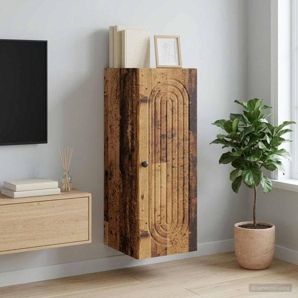 vidaXL Nástenná skrinka Staré drevo 33 x 34,5 x 90 cm Kompozitné drevo