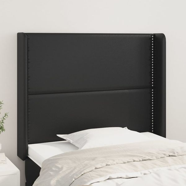 vidaXL Čelo postele so záhybmi čierne 83x16x118/128 cm umelá koža