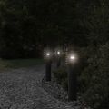 vidaXL Vonkajšie stojace lampy zásuvka 3 ks čierne 60 cm nehrdz. oceľ