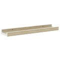 vidaXL Nástenné police 2 ks, biele a dub sonoma 40x9x3 cm
