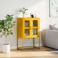 vidaXL Highboard horčicová žltá 68x39x107 cm Oceľ